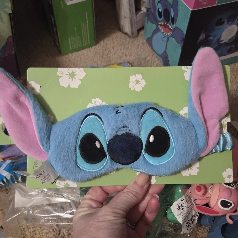 Disney Stitch Blue Sleep Mask with Pink Ears